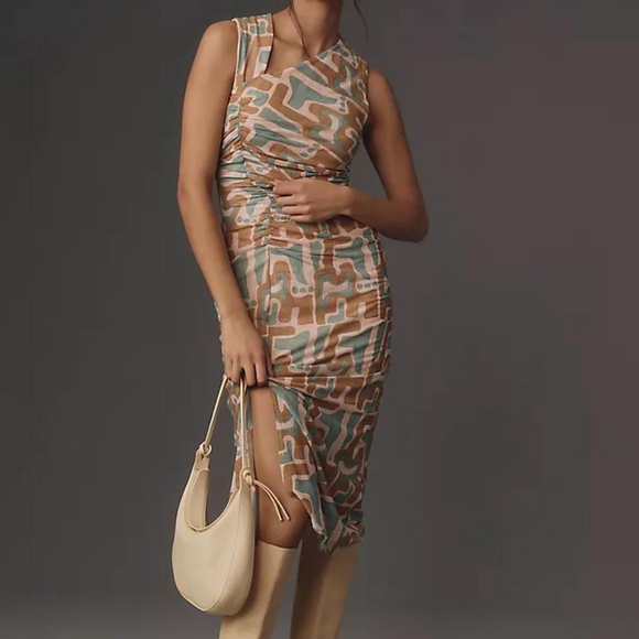 Anthropologie Dresses & Skirts - By Anthropologie Asymmetrical Collar Midi Dress - Size XS